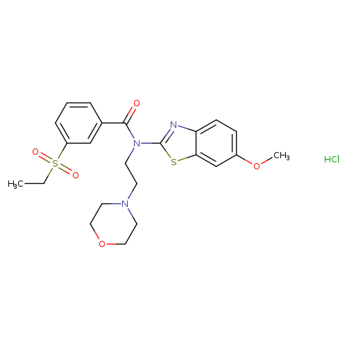 3-(ethanesulfonyl)-N-(6-methoxy-1,3-benzothiazol-2-yl)-N-[2-(morpholin-4-yl)ethyl]benzamide hydrochloride
