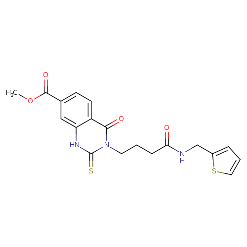 methyl 4-oxo-2-sulfanylidene-3-(3-{[(thiophen-2-yl)methyl]carbamoyl}propyl)-1,2,3,4-tetrahydroquinazoline-7-carboxylate
