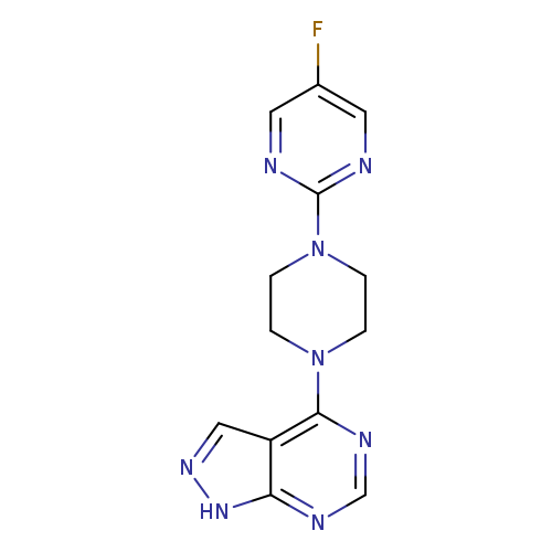 5-fluoro-2-(4-{1H-pyrazolo[3,4-d]pyrimidin-4-yl}piperazin-1-yl)pyrimidine