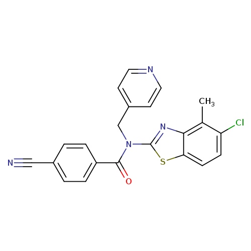 N-(5-chloro-4-methyl-1,3-benzothiazol-2-yl)-4-cyano-N-[(pyridin-4-yl)methyl]benzamide