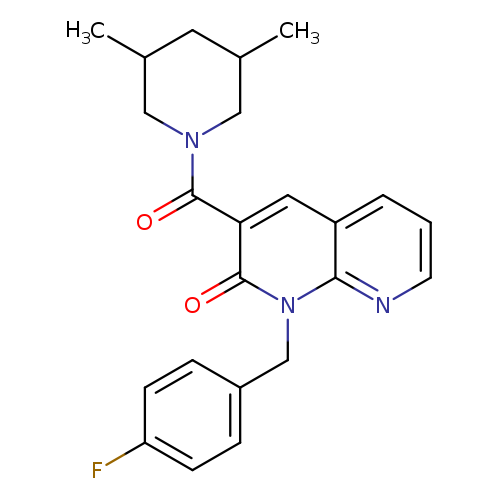3-(3,5-dimethylpiperidine-1-carbonyl)-1-[(4-fluorophenyl)methyl]-1,2-dihydro-1,8-naphthyridin-2-one