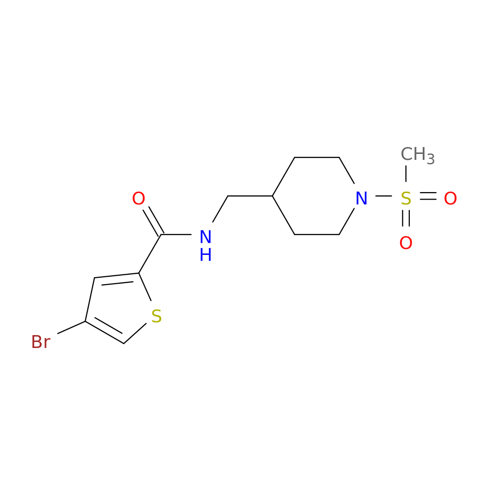 4-bromo-N-[(1-methanesulfonylpiperidin-4-yl)methyl]thiophene-2-carboxamide