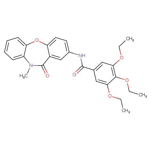 3,4,5-triethoxy-N-{9-methyl-10-oxo-2-oxa-9-azatricyclo[9.4.0.0^{3,8}]pentadeca-1(11),3(8),4,6,12,14-hexaen-13-yl}benzamide