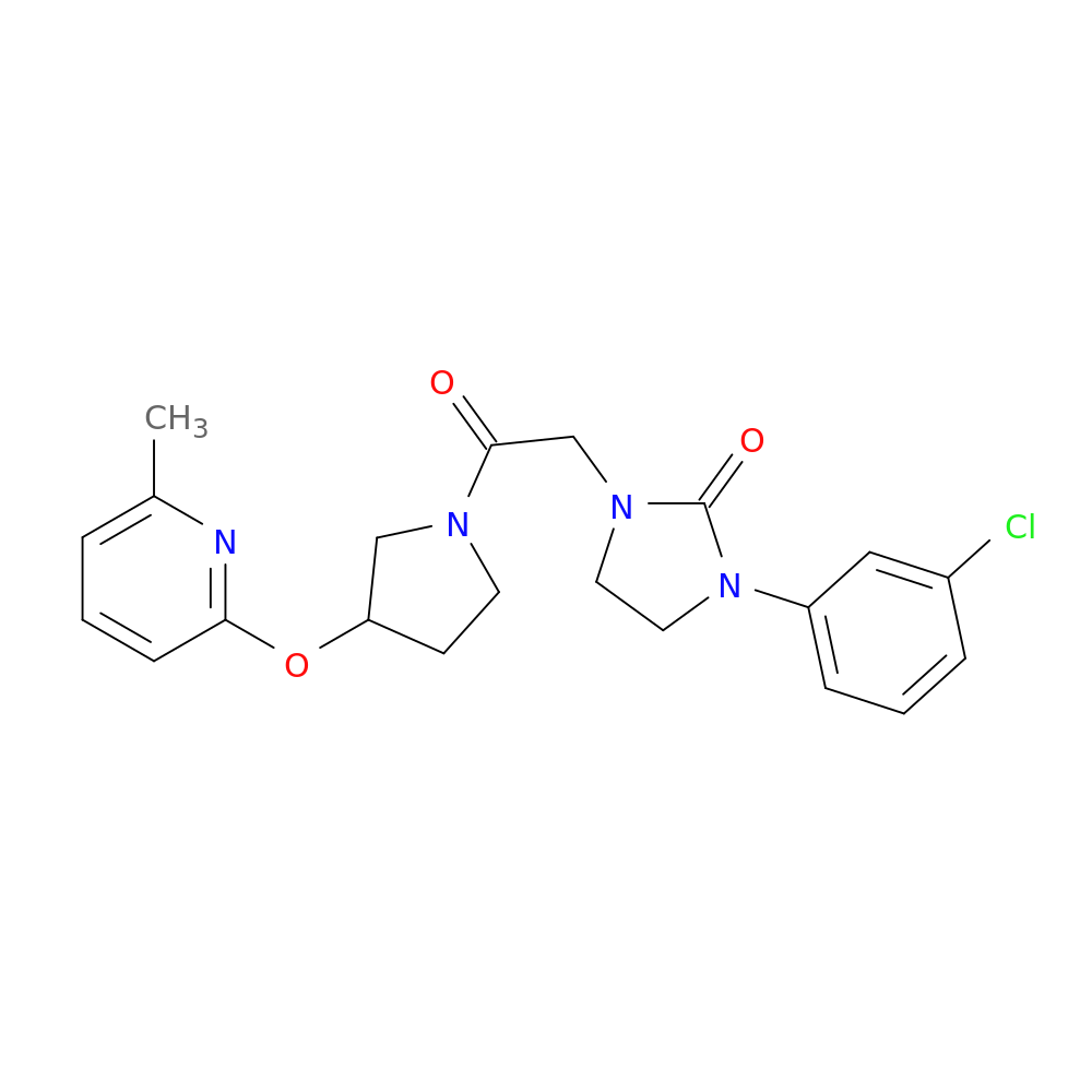 1-(3-chlorophenyl)-3-(2-{3-[(6-methylpyridin-2-yl)oxy]pyrrolidin-1-yl}-2-oxoethyl)imidazolidin-2-one