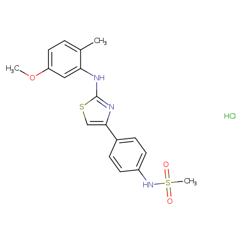 N-(4-{2-[(5-methoxy-2-methylphenyl)amino]-1,3-thiazol-4-yl}phenyl)methanesulfonamide hydrochloride