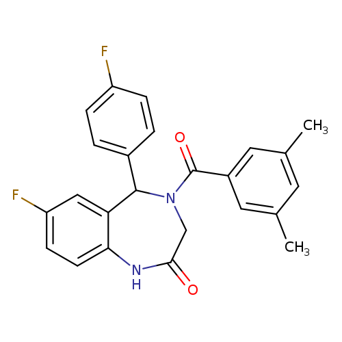 4-(3,5-dimethylbenzoyl)-7-fluoro-5-(4-fluorophenyl)-2,3,4,5-tetrahydro-1H-1,4-benzodiazepin-2-one