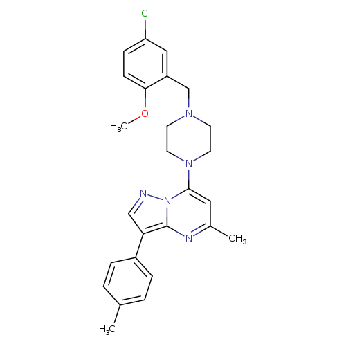 1-[(5-chloro-2-methoxyphenyl)methyl]-4-[5-methyl-3-(4-methylphenyl)pyrazolo[1,5-a]pyrimidin-7-yl]piperazine