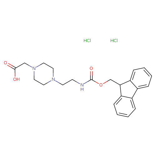 1-Piperazineacetic acid, 4-[2-[[(9H-fluoren-9-ylmethoxy)carbonyl]amino]ethyl]-, hydrochloride (1:2)