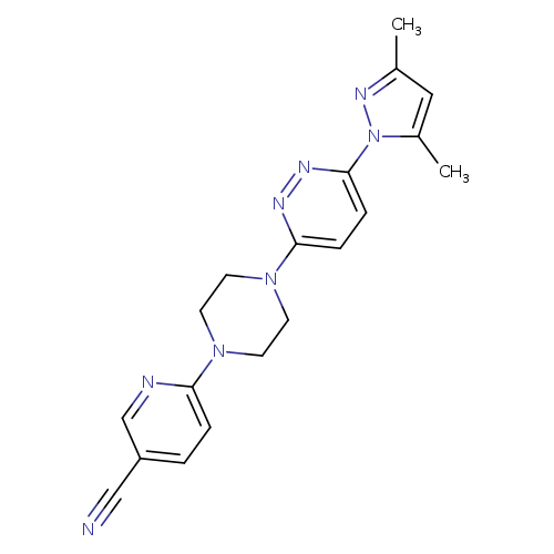 6-{4-[6-(3,5-dimethyl-1H-pyrazol-1-yl)pyridazin-3-yl]piperazin-1-yl}pyridine-3-carbonitrile