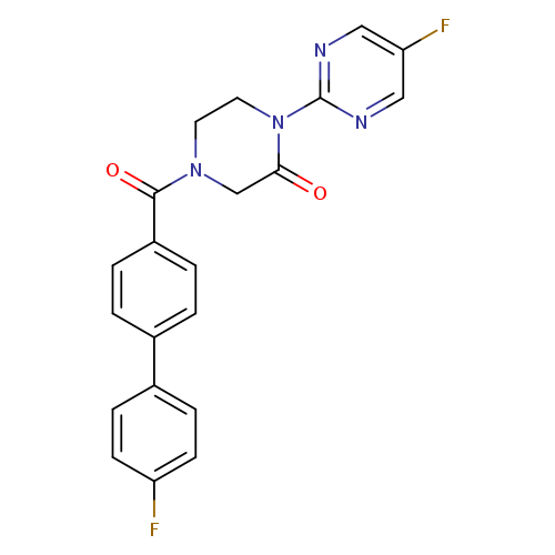 4-{4'-fluoro-[1,1'-biphenyl]-4-carbonyl}-1-(5-fluoropyrimidin-2-yl)piperazin-2-one
