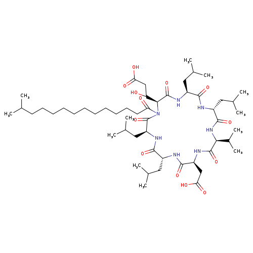 Cyclo(L-α-aspartyl-D-leucyl-L-leucyl-3-hydroxy-13-methyltetradecanoyl-L-α-glutamyl-L-leucyl-D-leucyl-L-valyl)