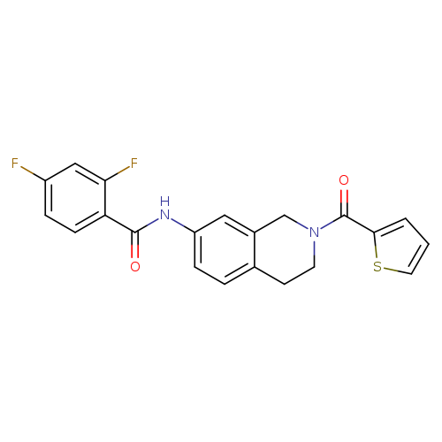 2,4-difluoro-N-[2-(thiophene-2-carbonyl)-1,2,3,4-tetrahydroisoquinolin-7-yl]benzamide