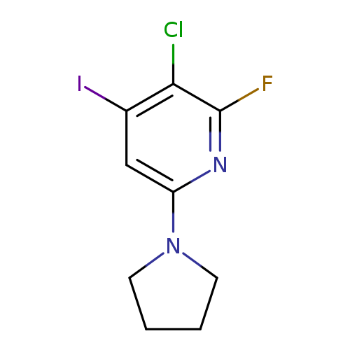 3-Chloro-2-fluoro-4-iodo-6-(pyrrolidin-1-yl)-pyridine