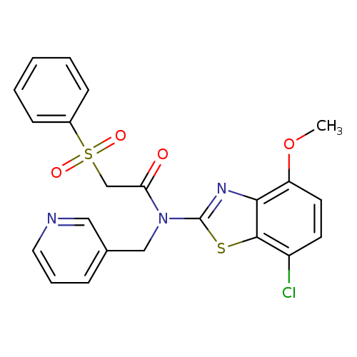 2-(benzenesulfonyl)-N-(7-chloro-4-methoxy-1,3-benzothiazol-2-yl)-N-[(pyridin-3-yl)methyl]acetamide