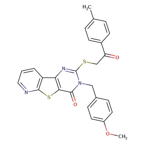 5-[(4-methoxyphenyl)methyl]-4-{[2-(4-methylphenyl)-2-oxoethyl]sulfanyl}-8-thia-3,5,10-triazatricyclo[7.4.0.0^{2,7}]trideca-1(9),2(7),3,10,12-pentaen-6-one