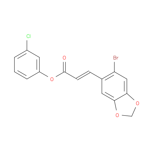 3-chlorophenyl (2E)-3-(6-bromo-2H-1,3-benzodioxol-5-yl)prop-2-enoate
