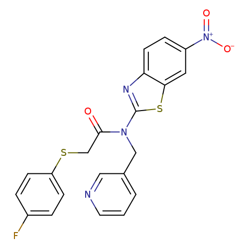 2-[(4-fluorophenyl)sulfanyl]-N-(6-nitro-1,3-benzothiazol-2-yl)-N-[(pyridin-3-yl)methyl]acetamide