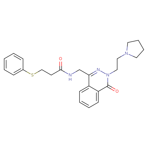 N-({4-oxo-3-[2-(pyrrolidin-1-yl)ethyl]-3,4-dihydrophthalazin-1-yl}methyl)-3-(phenylsulfanyl)propanamide