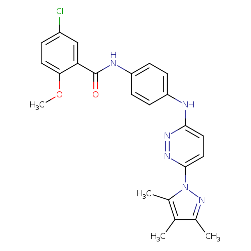 5-chloro-2-methoxy-N-(4-{[6-(3,4,5-trimethyl-1H-pyrazol-1-yl)pyridazin-3-yl]amino}phenyl)benzamide