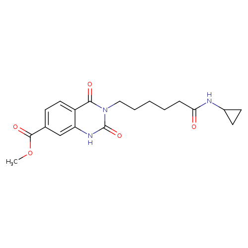 methyl 3-[5-(cyclopropylcarbamoyl)pentyl]-2,4-dioxo-1,2,3,4-tetrahydroquinazoline-7-carboxylate
