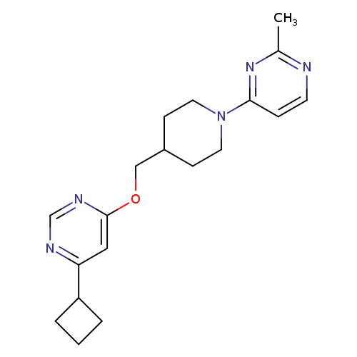 4-(4-{[(6-cyclobutylpyrimidin-4-yl)oxy]methyl}piperidin-1-yl)-2-methylpyrimidine