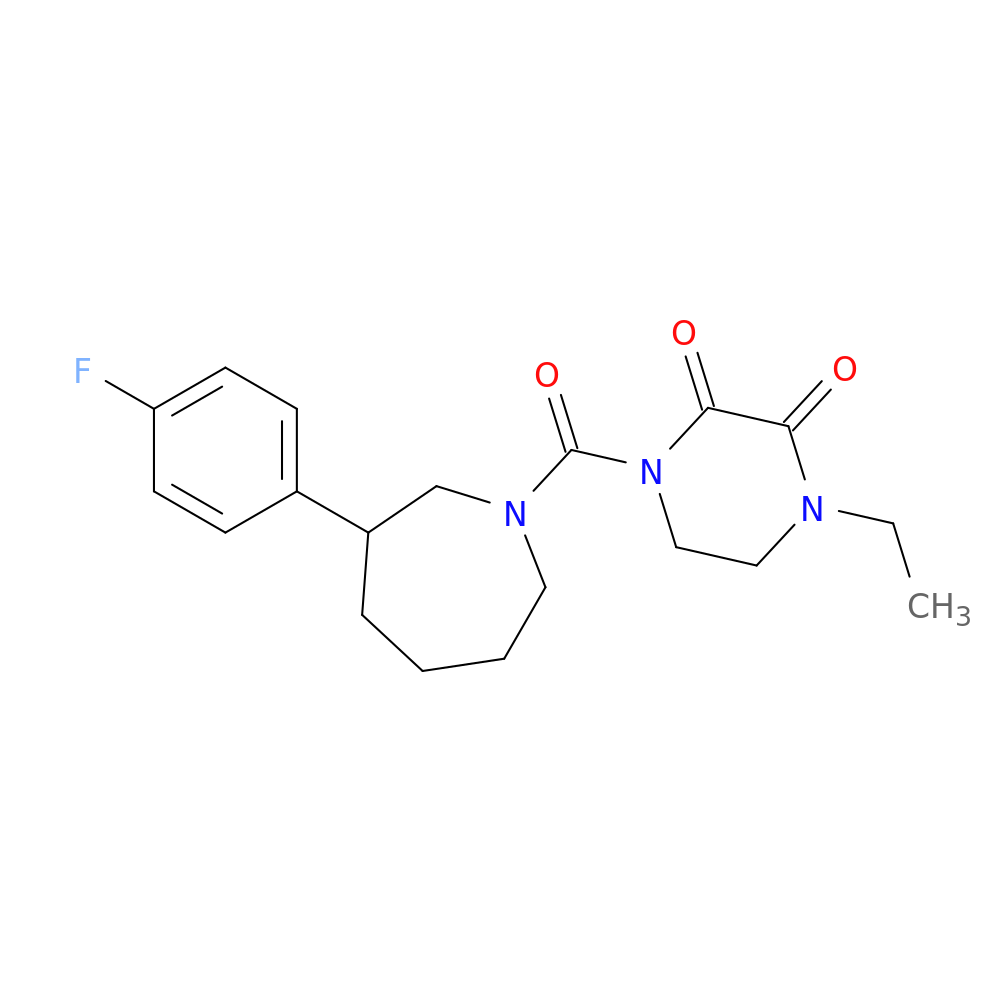 1-ethyl-4-[3-(4-fluorophenyl)azepane-1-carbonyl]piperazine-2,3-dione