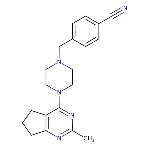 4-[(4-{2-methyl-5H,6H,7H-cyclopenta[d]pyrimidin-4-yl}piperazin-1-yl)methyl]benzonitrile