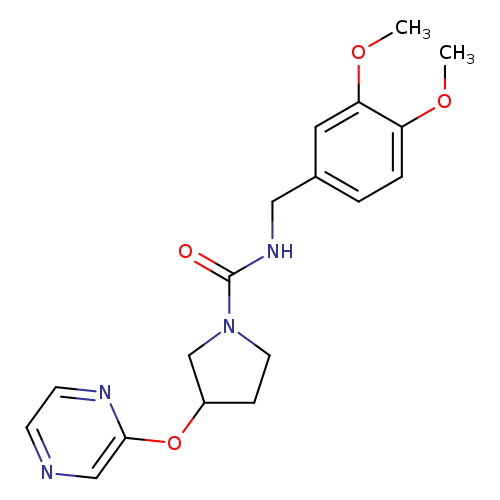 N-[(3,4-dimethoxyphenyl)methyl]-3-(pyrazin-2-yloxy)pyrrolidine-1-carboxamide