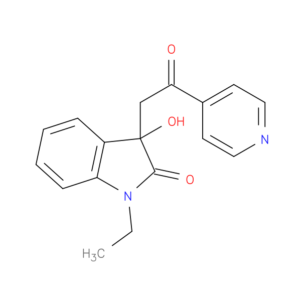 1-ethyl-3-hydroxy-3-[2-oxo-2-(4-pyridinyl)ethyl]-1,3-dihydro-2H-indol-2-one
