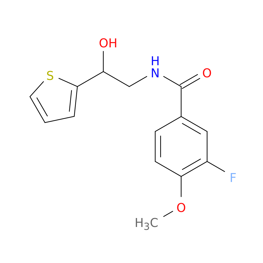 3-fluoro-N-[2-hydroxy-2-(thiophen-2-yl)ethyl]-4-methoxybenzamide