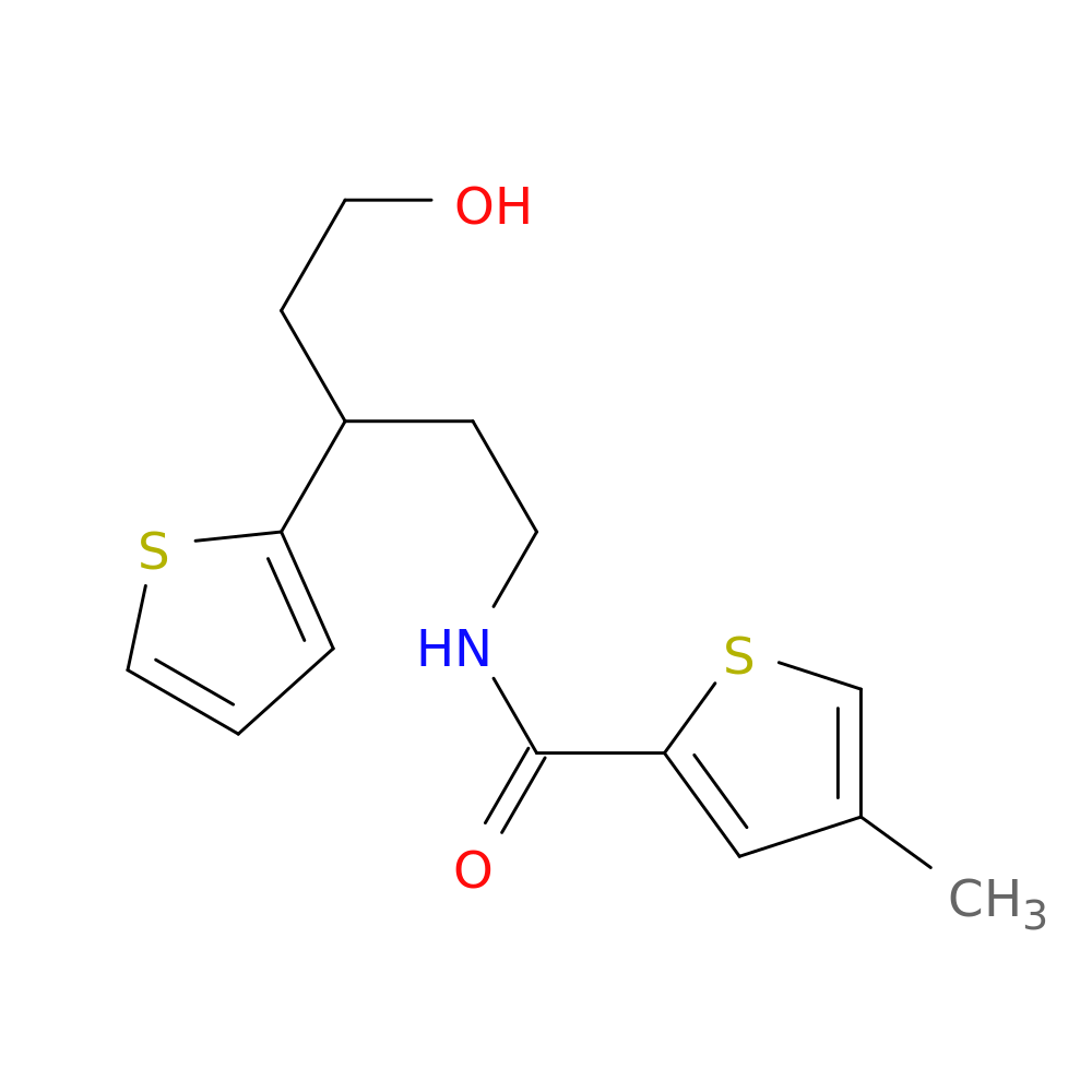 N-[5-hydroxy-3-(thiophen-2-yl)pentyl]-4-methylthiophene-2-carboxamide