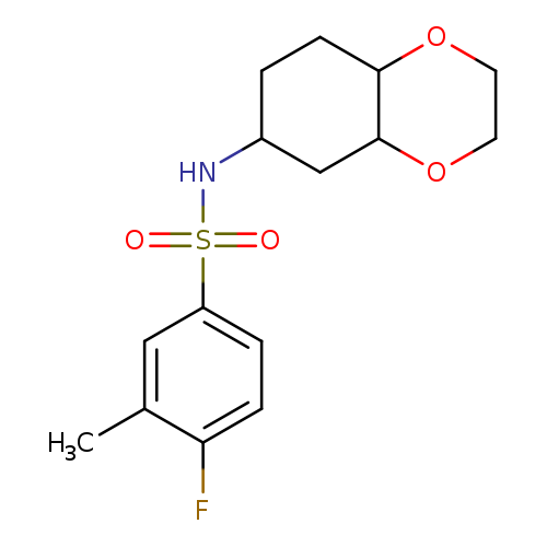 4-fluoro-3-methyl-N-(octahydro-1,4-benzodioxin-6-yl)benzene-1-sulfonamide