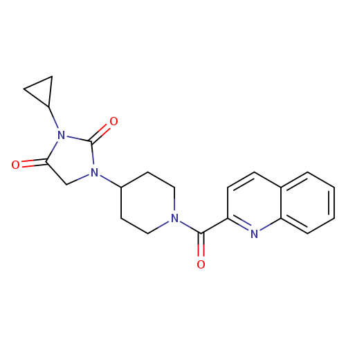 3-cyclopropyl-1-[1-(quinoline-2-carbonyl)piperidin-4-yl]imidazolidine-2,4-dione