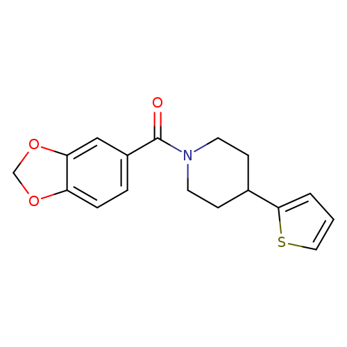1-(2H-1,3-benzodioxole-5-carbonyl)-4-(thiophen-2-yl)piperidine
