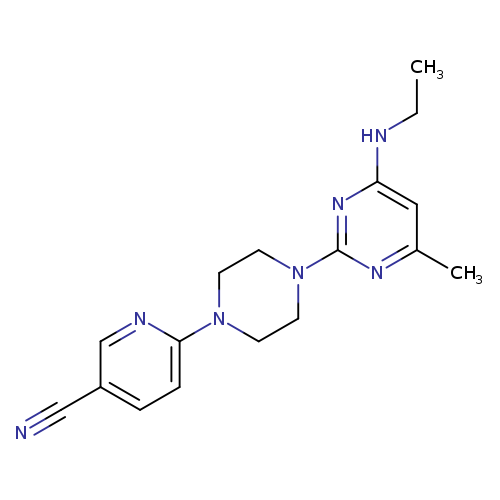 6-{4-[4-(ethylamino)-6-methylpyrimidin-2-yl]piperazin-1-yl}pyridine-3-carbonitrile
