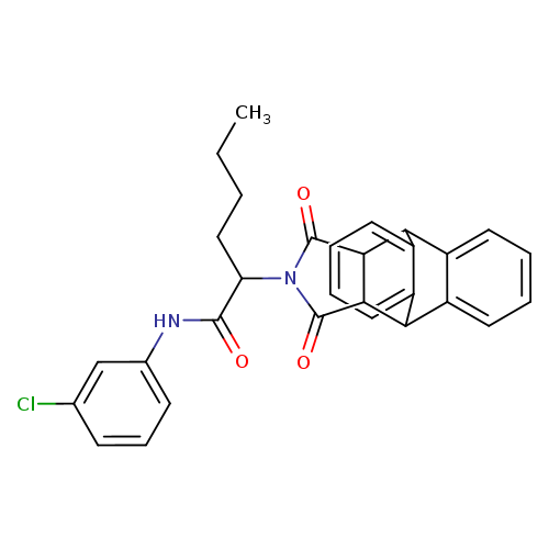 N-(3-chlorophenyl)-2-{16,18-dioxo-17-azapentacyclo[6.6.5.0^{2,7}.0^{9,14}.0^{15,19}]nonadeca-2(7),3,5,9(14),10,12-hexaen-17-yl}hexanamide