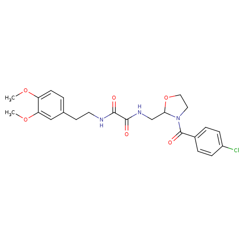 N-{[3-(4-chlorobenzoyl)-1,3-oxazolidin-2-yl]methyl}-N'-[2-(3,4-dimethoxyphenyl)ethyl]ethanediamide