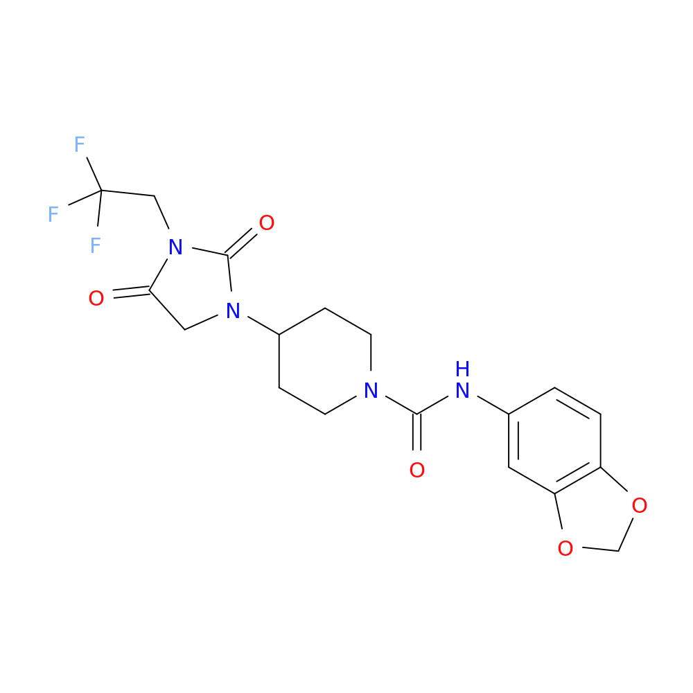 N-(2H-1,3-benzodioxol-5-yl)-4-[2,4-dioxo-3-(2,2,2-trifluoroethyl)imidazolidin-1-yl]piperidine-1-carboxamide