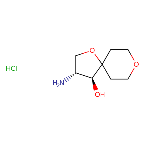 rac-(3R,4S)-3-amino-1,8-dioxaspiro[4.5]decan-4-ol hydrochloride, trans