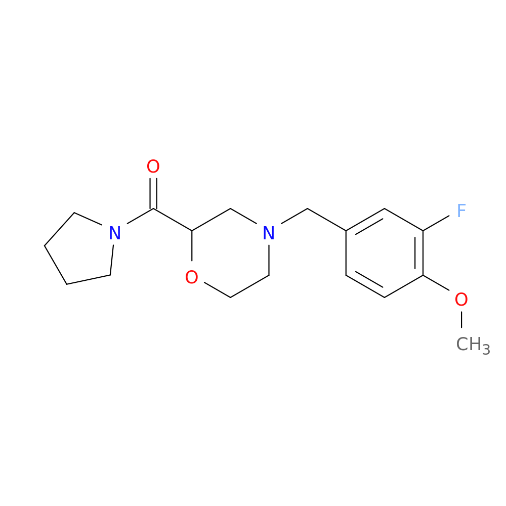4-[(3-fluoro-4-methoxyphenyl)methyl]-2-(pyrrolidine-1-carbonyl)morpholine