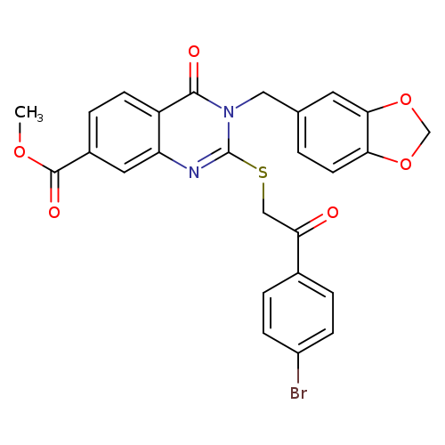 methyl 3-[(2H-1,3-benzodioxol-5-yl)methyl]-2-{[2-(4-bromophenyl)-2-oxoethyl]sulfanyl}-4-oxo-3,4-dihydroquinazoline-7-carboxylate