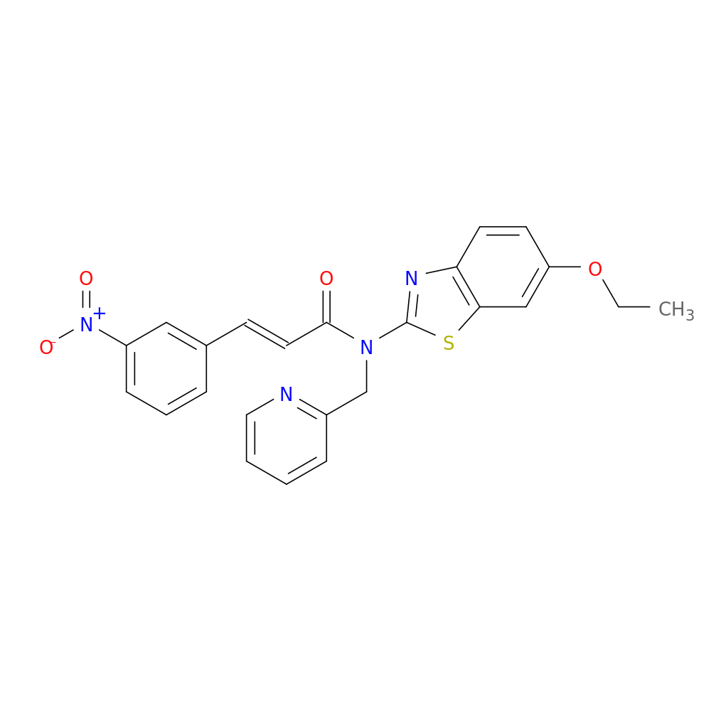 (2E)-N-(6-ethoxy-1,3-benzothiazol-2-yl)-3-(3-nitrophenyl)-N-[(pyridin-2-yl)methyl]prop-2-enamide