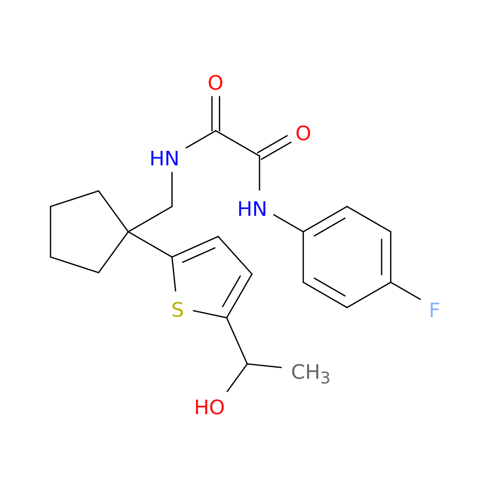 N'-(4-fluorophenyl)-N-({1-[5-(1-hydroxyethyl)thiophen-2-yl]cyclopentyl}methyl)ethanediamide