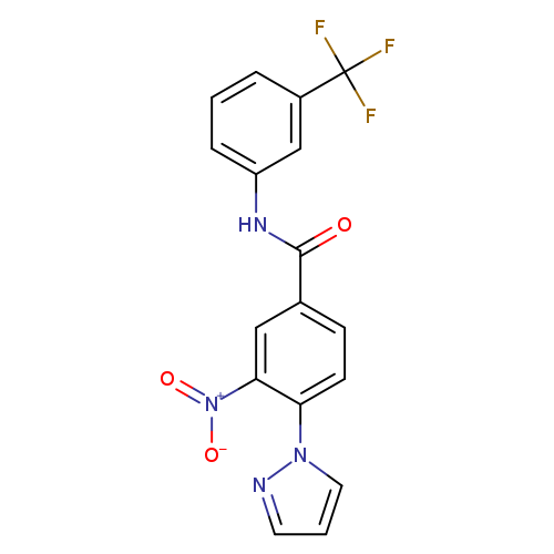 3-nitro-4-(1H-pyrazol-1-yl)-N-[3-(trifluoromethyl)phenyl]benzamide