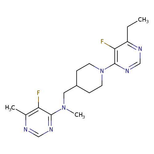 N-{[1-(6-ethyl-5-fluoropyrimidin-4-yl)piperidin-4-yl]methyl}-5-fluoro-N,6-dimethylpyrimidin-4-amine