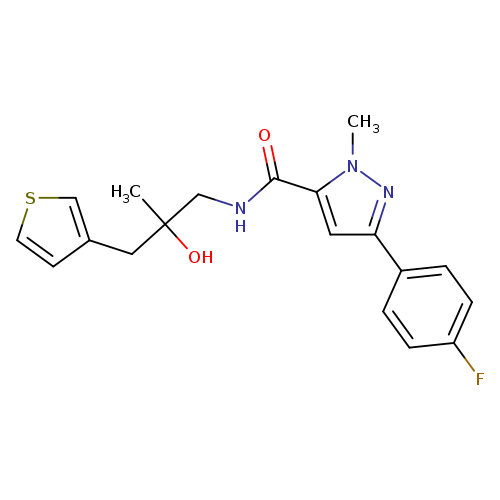 3-(4-fluorophenyl)-N-[2-hydroxy-2-methyl-3-(thiophen-3-yl)propyl]-1-methyl-1H-pyrazole-5-carboxamide