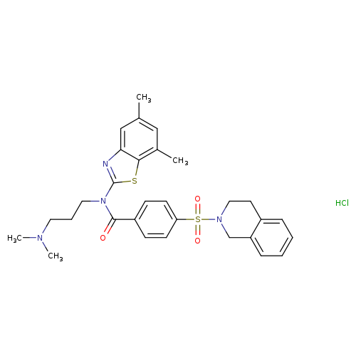 N-(5,7-dimethyl-1,3-benzothiazol-2-yl)-N-[3-(dimethylamino)propyl]-4-(1,2,3,4-tetrahydroisoquinoline-2-sulfonyl)benzamide hydrochloride