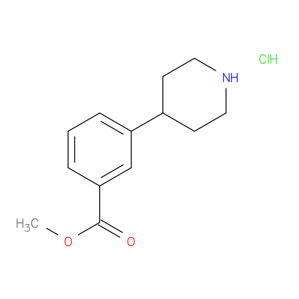 Benzoic acid, 3-(4-piperidinyl)-, methyl ester, hydrochloride (1:1)