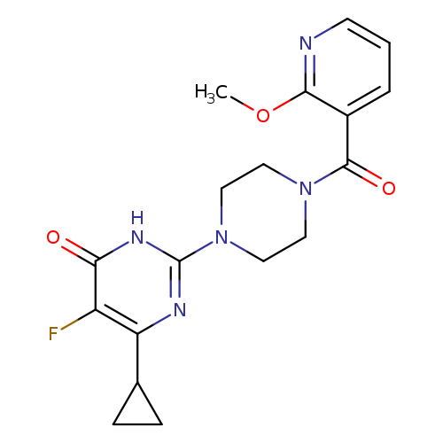6-cyclopropyl-5-fluoro-2-[4-(2-methoxypyridine-3-carbonyl)piperazin-1-yl]-3,4-dihydropyrimidin-4-one