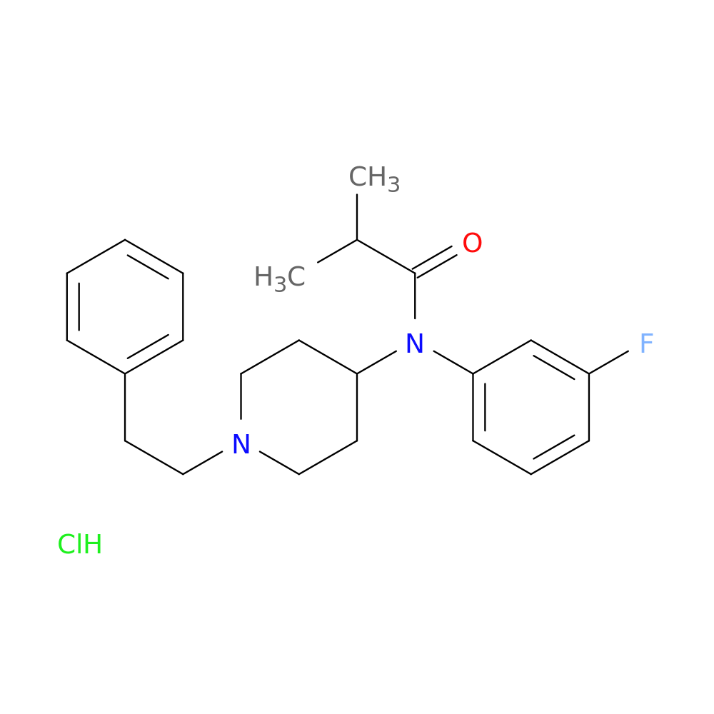 N-(3-fluorophenyl)-N-(1-phenethylpiperidin-4-yl)isobutyramide,monohydrochloride